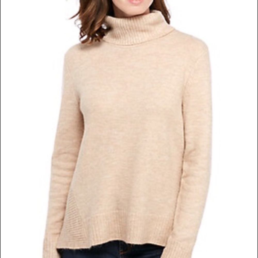 NEW DIRECTIONS Asymmetrical Mock Neck Sweater